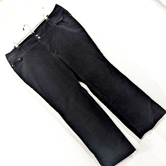 VENEZIA! CLASSIC 5 POCKET JEANS STYLE BLACK CORDUROY FINE WALE PANTS! SZ 22 - Picture 1 of 10